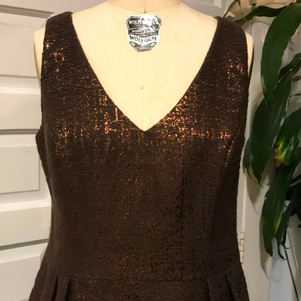 J. Mendel dress metallic brown size 12.